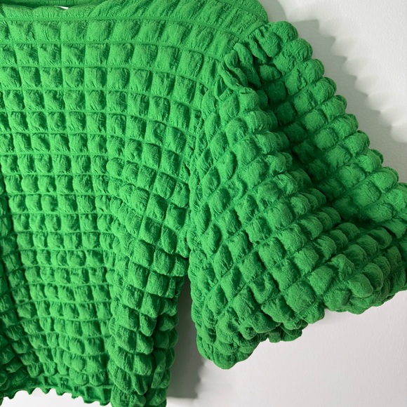 Anthropologie Green Textured Blouse - Picture 6 of 11